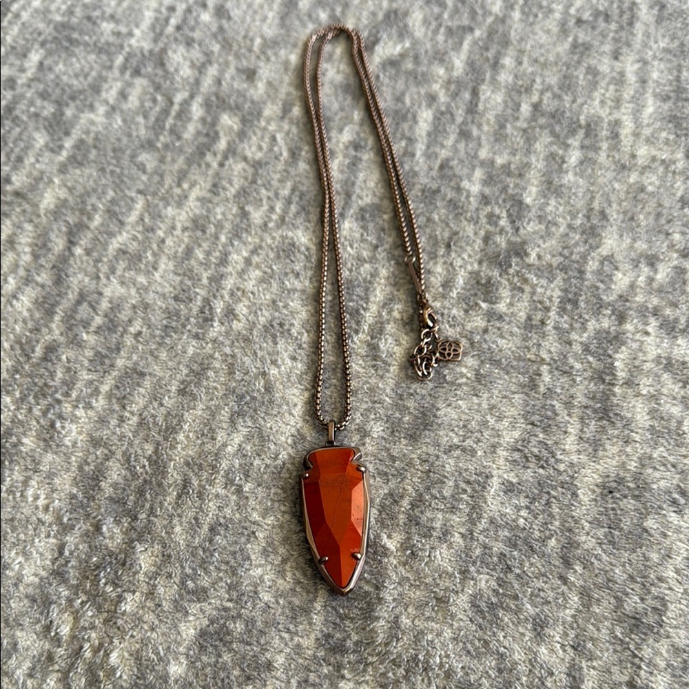 Kendra Scott Elegant Burnt Orange Pendant Necklace